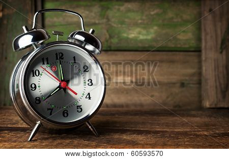 Silver Retro Alarm Clock