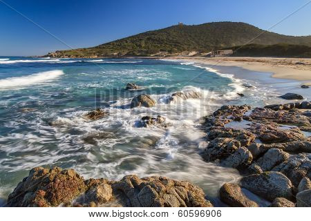 Bodri Beach Near Ile Rousse In Corsica