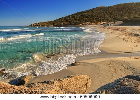 Bodri Beach Near Ile Rousse In Corsica