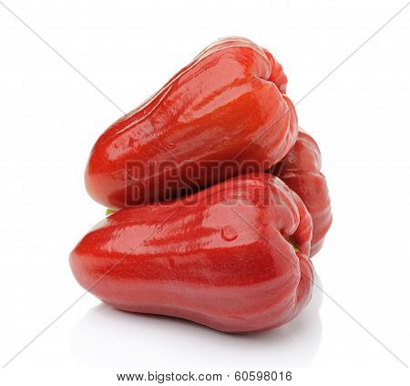 red roseapple isolated on over white background