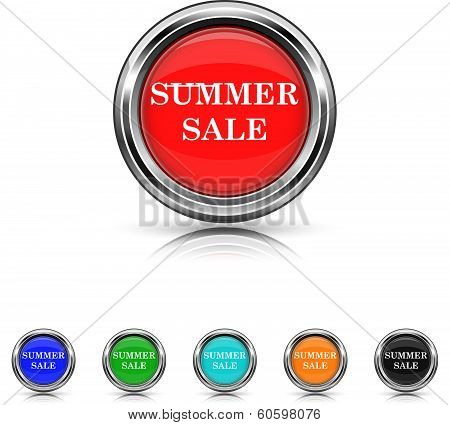 Summer Sale Icon - Six Colors Vector Set
