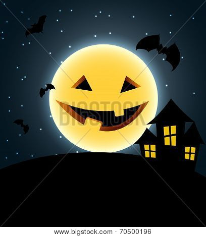 Halloween Background with Pumpkin Vector Illustration