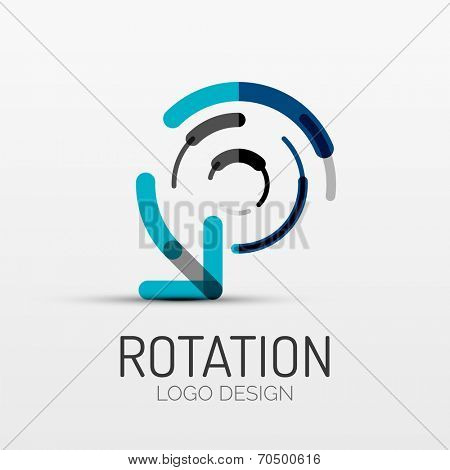 Vector rotation icon, arrow company logo design, business symbol concept, minimal line style