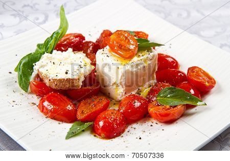 Cream Cheese With Red Fresh Tomatoes