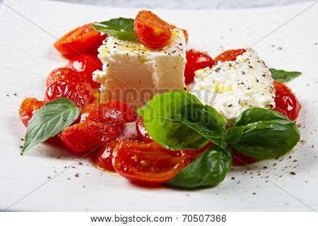 Cream Cheese With Red Fresh Tomatoes