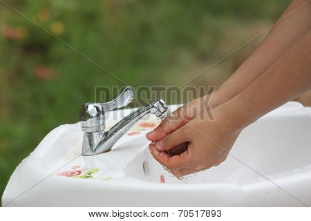 Women's Hands Are Washed.