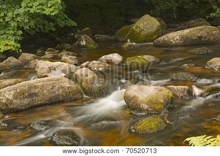 Blurry water with stones