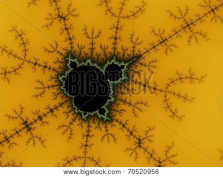 Decorataive fractal background in a yellow colors