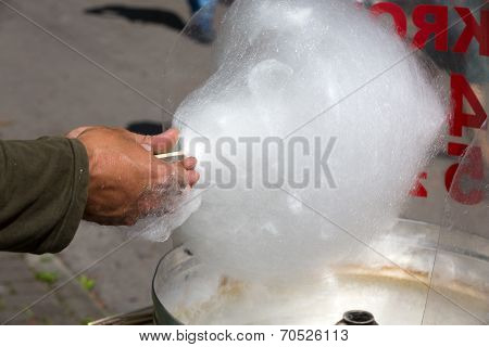 The Candy floss machine with white candyfloss