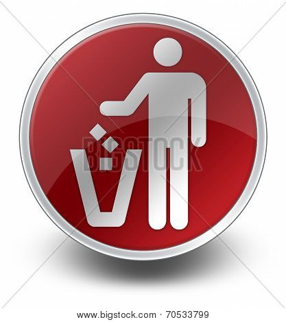 Icon, Button, Pictogram Litter Container