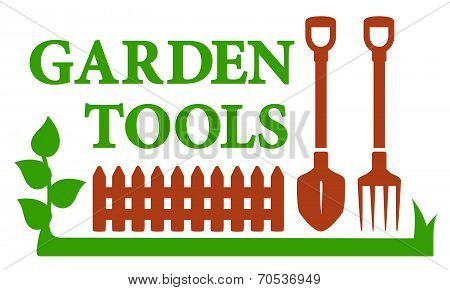 Landscaping Icon With Garden Tools
