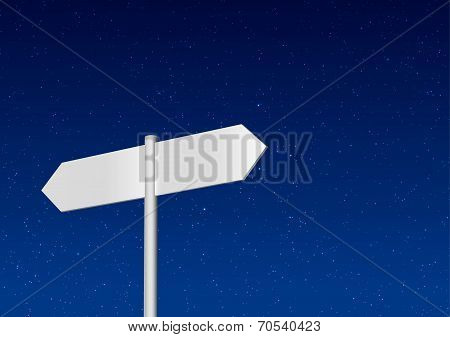 Blank signpost on sky background
