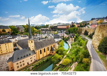 Top view of Abbey de Neumunster in Luxembourg