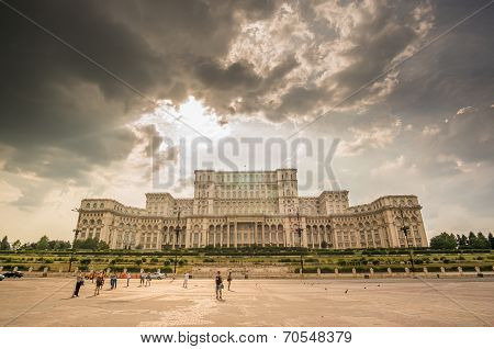 Bucharest, Romania - August 08: Palace Of Parliament On August, 2014 In Bucharest, Romania, Visited