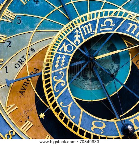 Detail Of The Prague Astronomical Clock (orloj) In The Old Town Of Prague