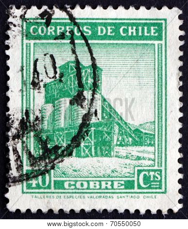 Postage Stamp Chile 1939 Copper Mine