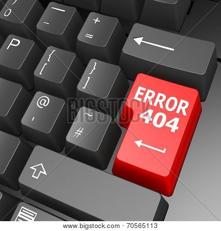 Error 404 Key On Computer Keyboard