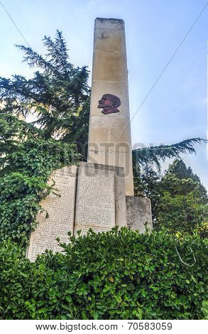 Vandalised Memorial To Lenin, Yalta, Crimea