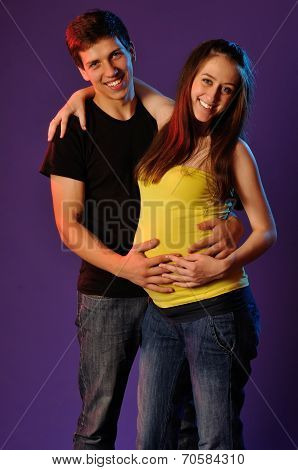 Young Family Fun And Happy On That Soon Will Appear Baby