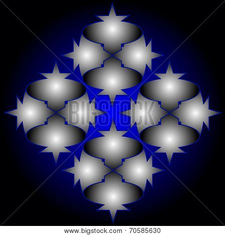Aimless Graphical Composition With Balls On Black Background.
