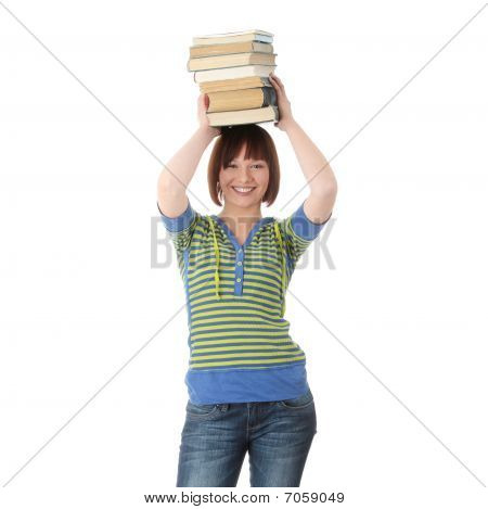 Studentka s knihami