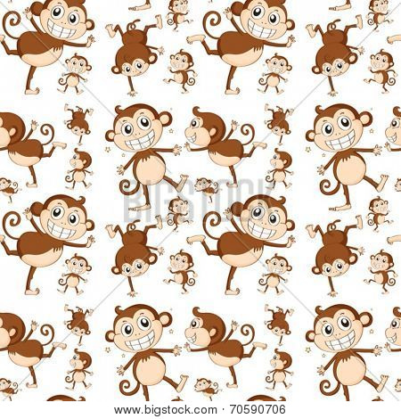 Illustration of seamless monkey