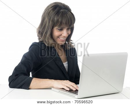 Beautiful Businesswoman On A White Background