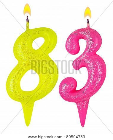Birthday Candles Number Eighty Three