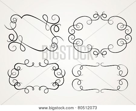 Calligraphic decorative elements.