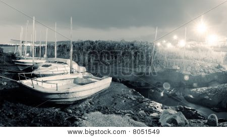 City Scenery Of Discard Boats