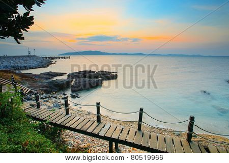 Beautiful Sea Scape In Morning Light Of Khao Leam Ya Marine National Park In Rayong Eastern Of Thail