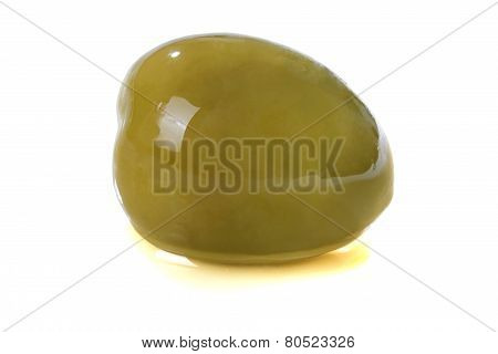 Olive In  Olive Oil Isolated On White