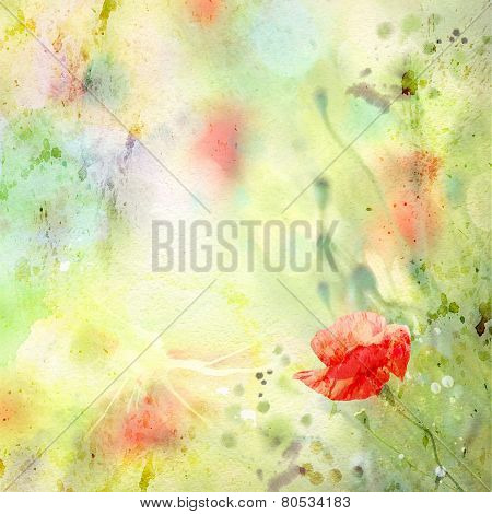 Watercolor flowers background