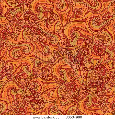 Abstract doodle waves seamless pattern