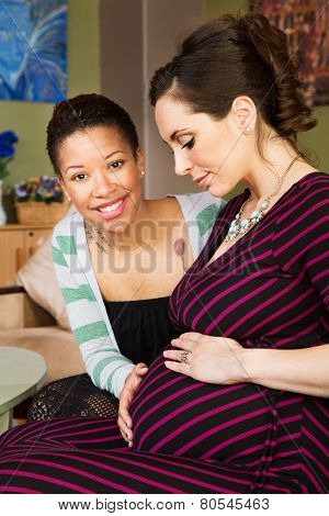 Woman With In Vitro Pregnant Partner