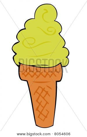 피스타치오 아이스크림 콘입니다.