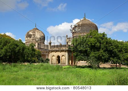 Historic Quli Qutb Shahi tombs in Hyderabad.