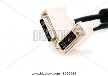 DVI-Kabel auf den weißen Hintergrund isoliert
