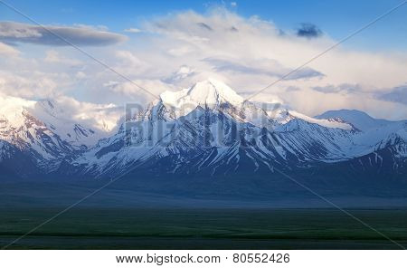 Beautiful Evening View From Pamir Mountain