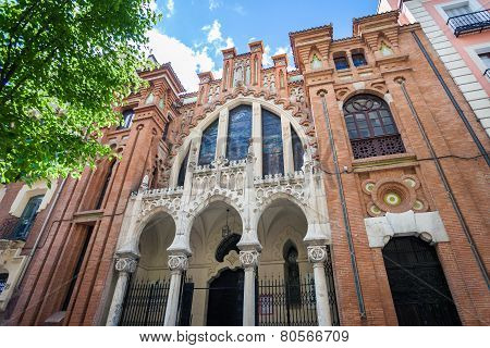 Tipical Church On A Sunny Spring Day In Madrid