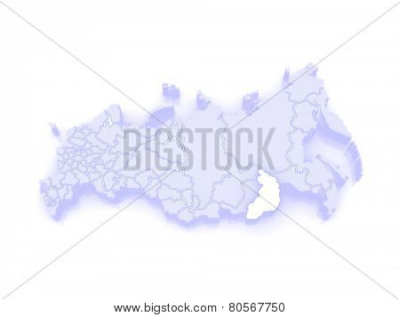 Map of the Russian Federation. Trans-Baikal Territory. 3d