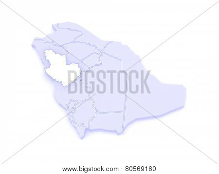 Map of El Madina. Saudi Arabia. 3d