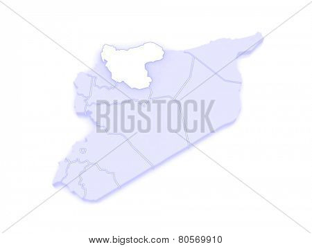 Map of Aleppo (Aleppo). Syria. 3d