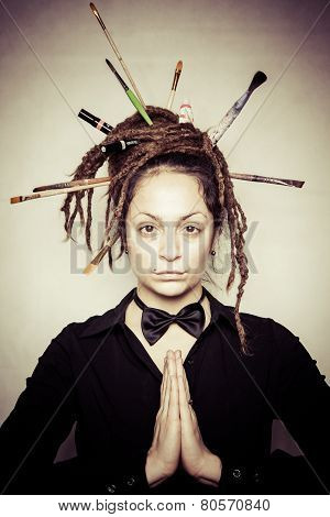 Meditating girl