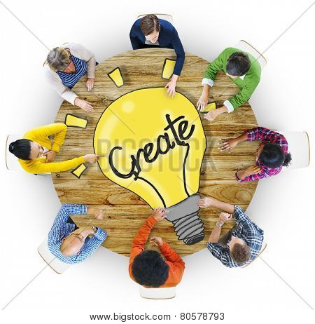 Aerial View People Creativity Breaking New Ground Concepts