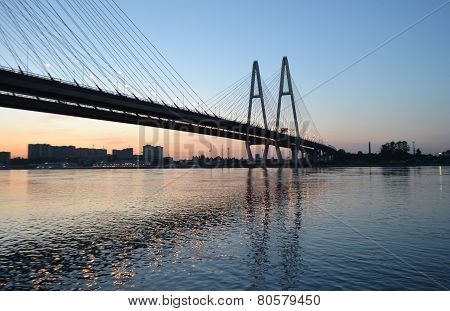 Cable-braced Bridge Before Dawn.