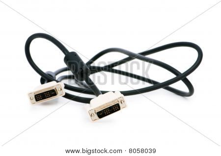 DVI-Kabel auf den weißen Hintergrund isoliert