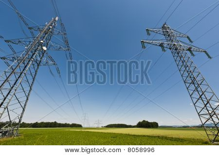 Power Line Through Landscape