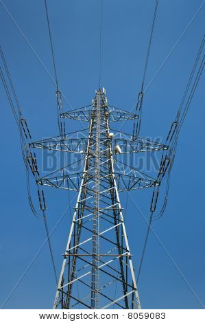 Power Line Against Blue Sky