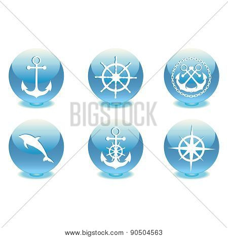 Marine set. Vector illustration